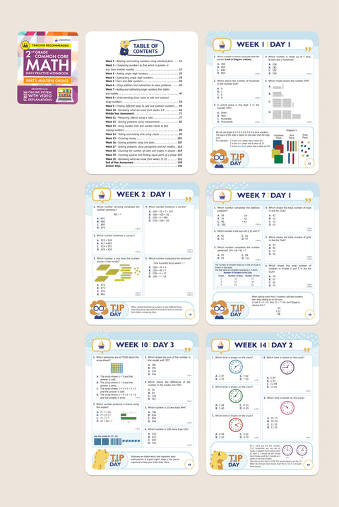 2nd Grade Common Core Math Workbook (Multiple Choice)