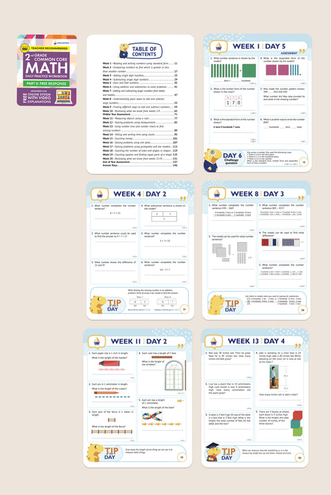 2nd Grade Common Core Math Workbook (Free Response)