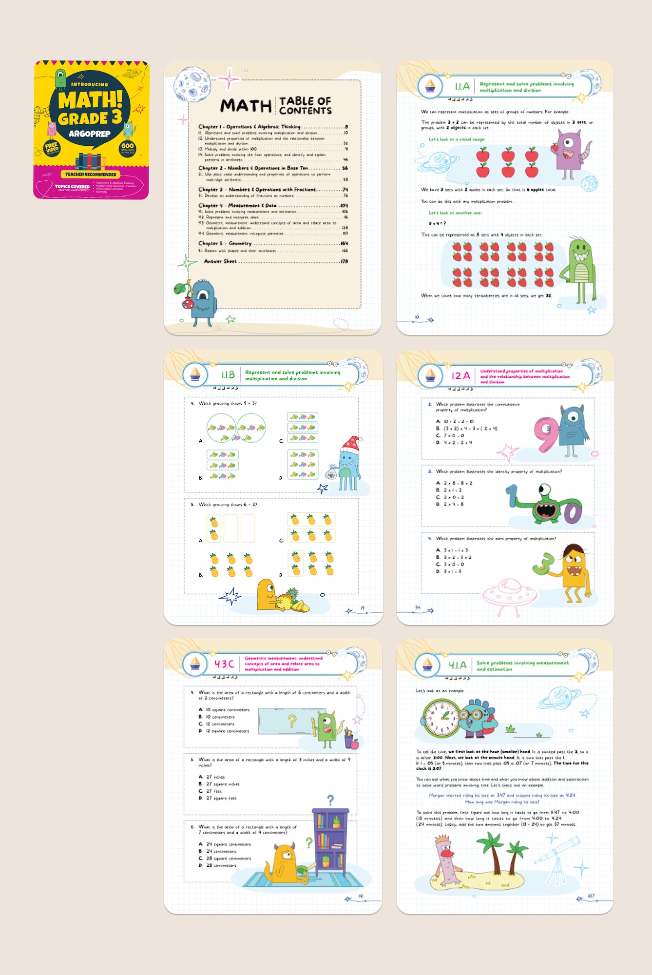 Introducing MATH! Grade 3 By ArgoPrep: 600+ Practice Questions + Compr