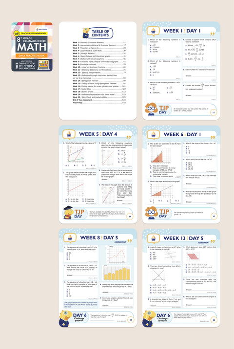 8th Grade Common Core Math Workbook (Daily Practice)
