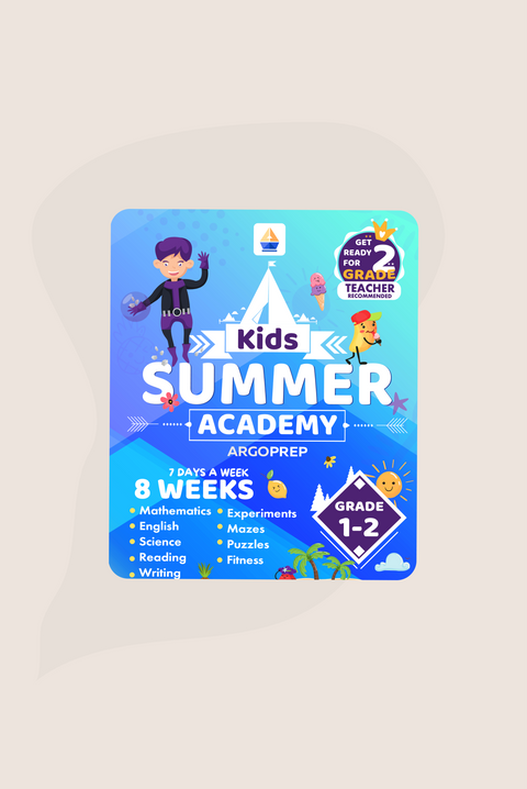 Kids Summer Academy by ArgoPrep - Grades 1-2: 8Weeks of Math, Reading, Science, Logic, Fitness and Yoga