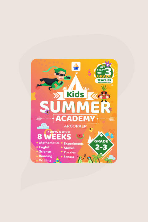Kids Summer Academy by ArgoPrep - Grades 2-3: 8 Weeks of Math, Reading, Science, Logic, Fitness and Yoga