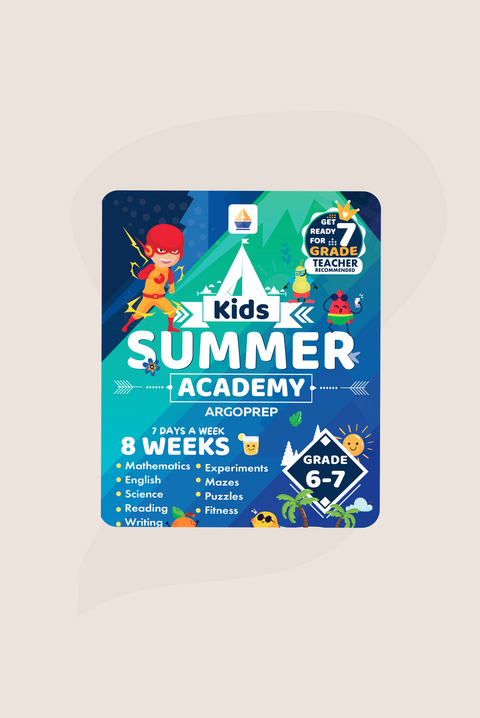 Kids Summer Academy by ArgoPrep - Grades 6-7: 8 Weeks of Math, Reading, Science, Logic, Fitness and Yoga
