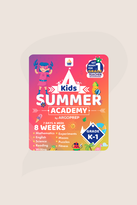 Kids Summer Academy by ArgoPrep - Grades K-1: 8 Weeks of Math, Reading, Science, Logic, Fitness and Yoga