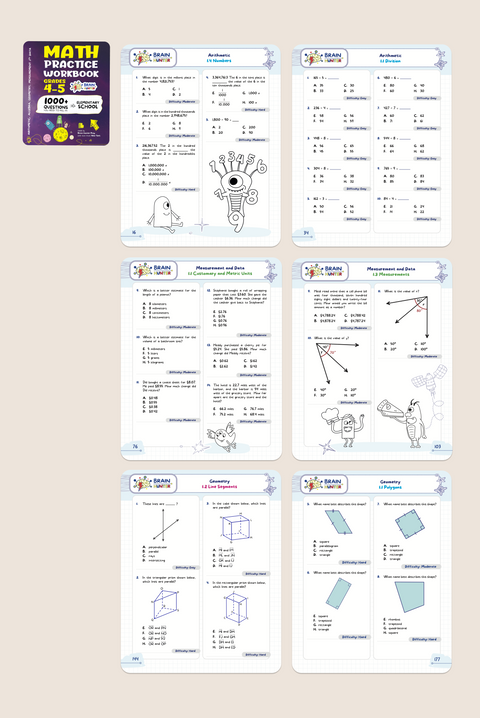 Math Practice Workbook for Grades 4-5: 1000+ Questions You Need to Kill in Elementary School