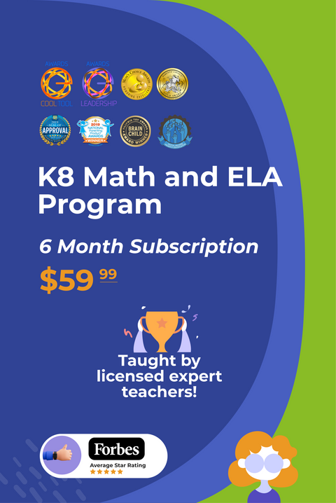 6 Month Subscription: K8 Math and ELA Program