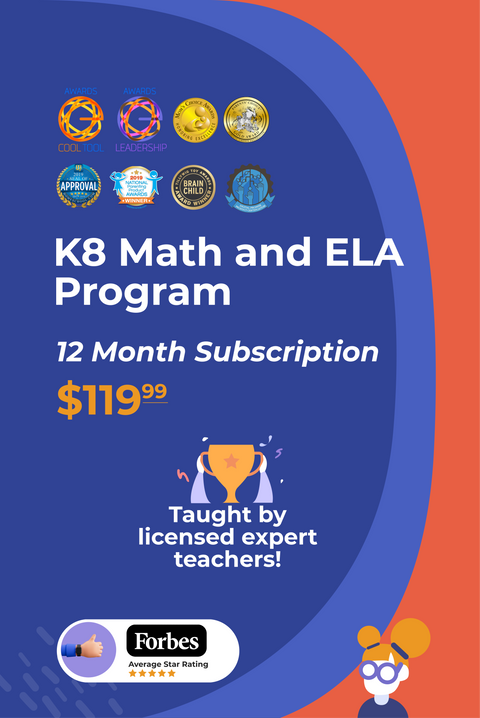12 Month Subscription: K8 Math and ELA Program