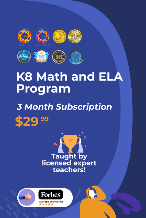 3 Month Subscription: K8 Math and ELA Program